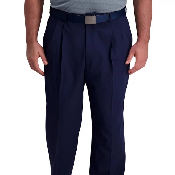 Haggar Other - Haggar Big Men Pro Pleated 4-Way Stretch Navy Blue Dress Pants 48x29